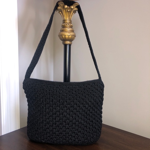 EUC The Sak Black Crochet Full Zip Purse - Picture 3 of 12